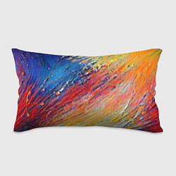 Подушка-антистресс Смешение масляных красок синий жёлтый красный живо, цвет: 3D-принт