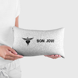 Подушка-антистресс Bon Jovi glitch на светлом фоне по-горизонтали, цвет: 3D-принт — фото 2