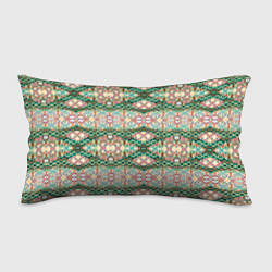 Подушка-антистресс Орнамент зеленый мелкий икат, цвет: 3D-принт