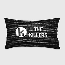 Подушка-антистресс The Killers glitch на темном фоне по-горизонтали, цвет: 3D-принт