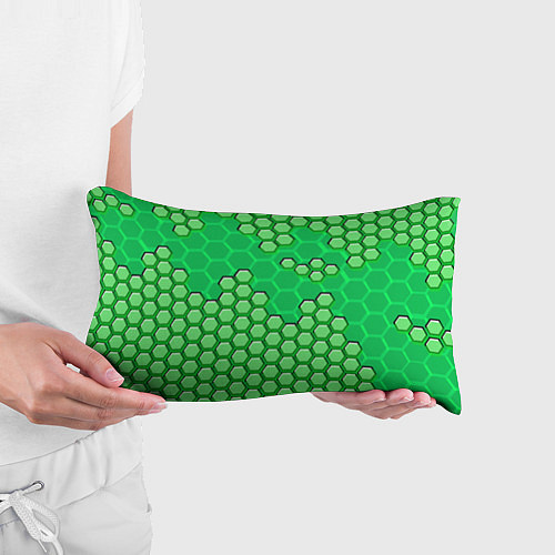 Подушка-антистресс Зелёная энерго-броня из шестиугольников / 3D-принт – фото 3