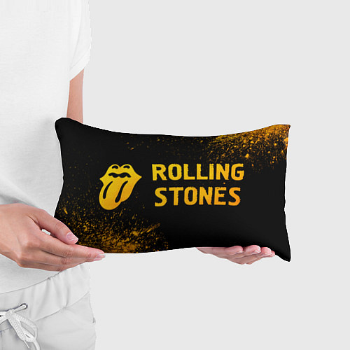 Подушка-антистресс Rolling Stones - gold gradient по-горизонтали / 3D-принт – фото 3