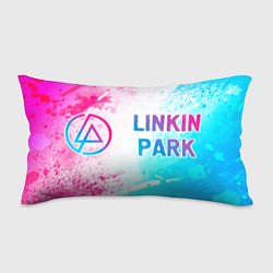 Подушка-антистресс Linkin Park neon gradient style по-горизонтали, цвет: 3D-принт