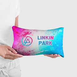 Подушка-антистресс Linkin Park neon gradient style по-горизонтали, цвет: 3D-принт — фото 2