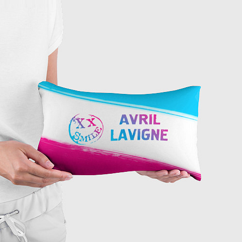 Подушка-антистресс Avril Lavigne neon gradient style по-горизонтали / 3D-принт – фото 3