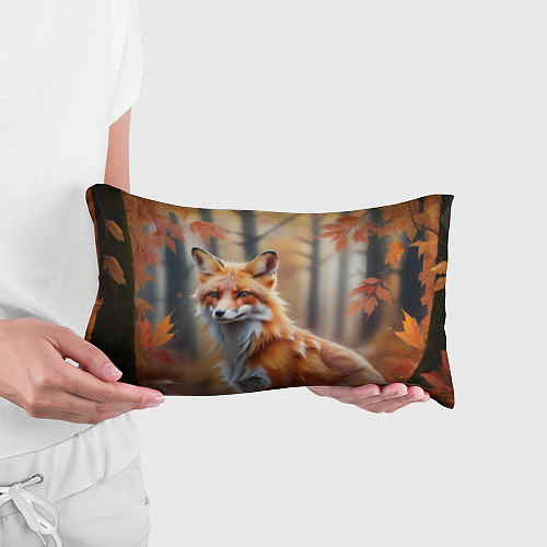 Подушка-антистресс Рыжая лисица в осеннем лесу / 3D-принт – фото 3