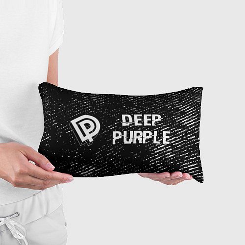 Подушка-антистресс Deep Purple glitch на темном фоне по-горизонтали / 3D-принт – фото 3