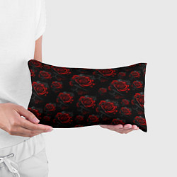 Подушка-антистресс Красные розы цветы, цвет: 3D-принт — фото 2