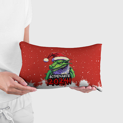 Подушка-антистресс Встречайте 2024 год зеленого дракона / 3D-принт – фото 3