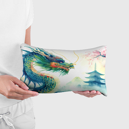 Подушка-антистресс Japanese dragon - watercolor art / 3D-принт – фото 3