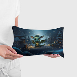 Подушка-антистресс Новогодний дракон под снегопадом, цвет: 3D-принт — фото 2