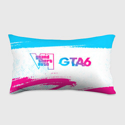 Подушка-антистресс GTA6 neon gradient style по-горизонтали, цвет: 3D-принт