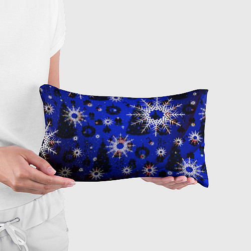 Подушка-антистресс Зимние снежинки рождество / 3D-принт – фото 3
