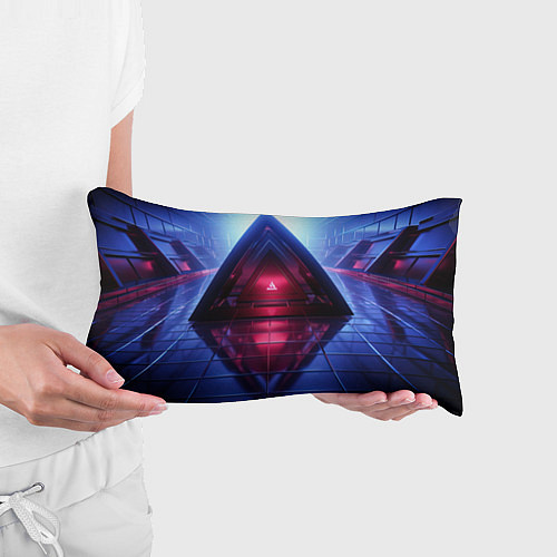 Подушка-антистресс Фиолетовое свечение за треугольной абстракцией / 3D-принт – фото 3
