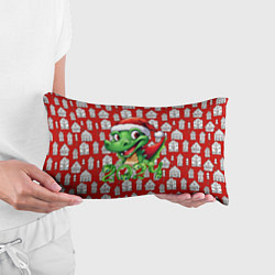 Подушка-антистресс Зеленый дракон на рождественском фоне, цвет: 3D-принт — фото 2