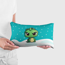 Подушка-антистресс Маленький зеленый забавный новогодний дракон, цвет: 3D-принт — фото 2
