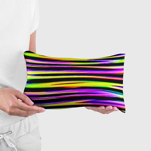 Подушка-антистресс Цветные неоновые полосы / 3D-принт – фото 3