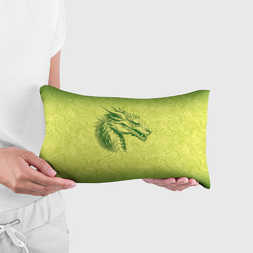 Подушка-антистресс Зеленый нарисованный дракон с открытой пастью / 3D-принт – фото 3