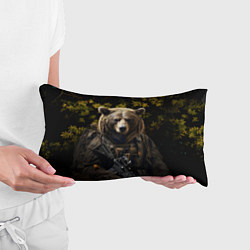 Подушка-антистресс Медведь солдат в ночном лесу, цвет: 3D-принт — фото 2