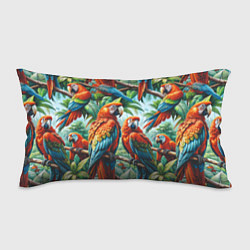Подушка-антистресс Попугаи Ара - тропики джунгли, цвет: 3D-принт