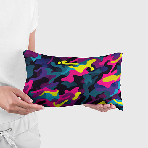 Подушка-антистресс Кислотная яркая абстракция в камуфляжном стиле / 3D-принт – фото 3