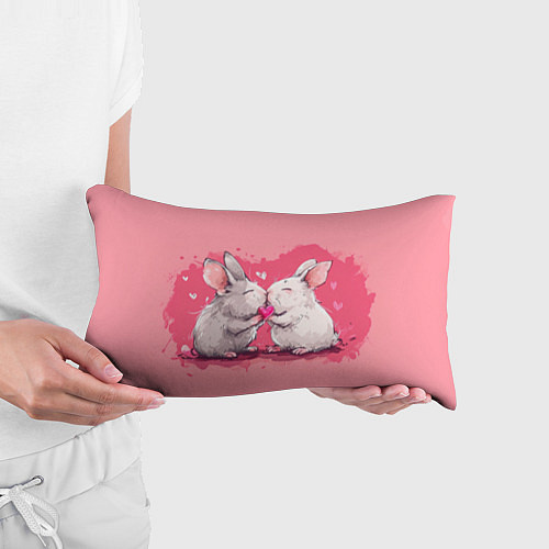 Подушка-антистресс Милые влюбленные кролики / 3D-принт – фото 3