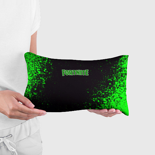 Подушка-антистресс Fortnite зеленый краски лого / 3D-принт – фото 3
