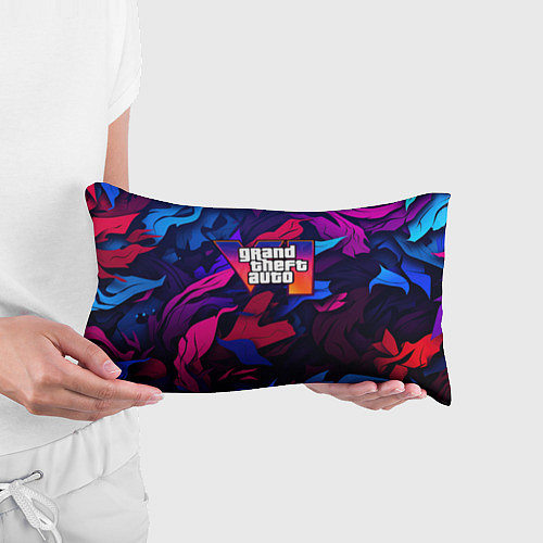 Подушка-антистресс Gta лого камуфляж яркие листья / 3D-принт – фото 3