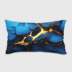 Подушка-антистресс Желтая лава на синих плитах, цвет: 3D-принт