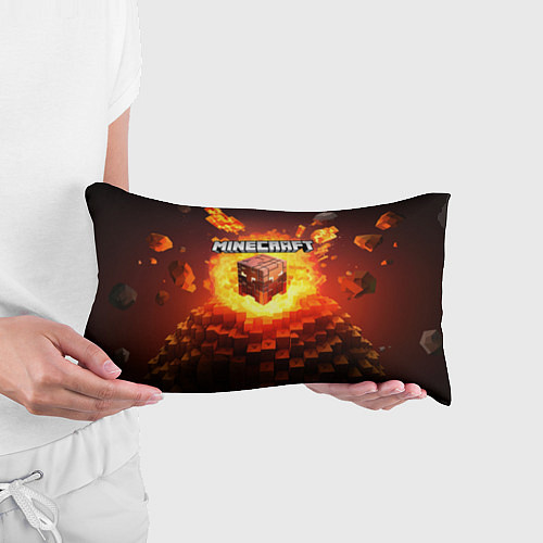 Подушка-антистресс Огненный minecraft лого / 3D-принт – фото 3