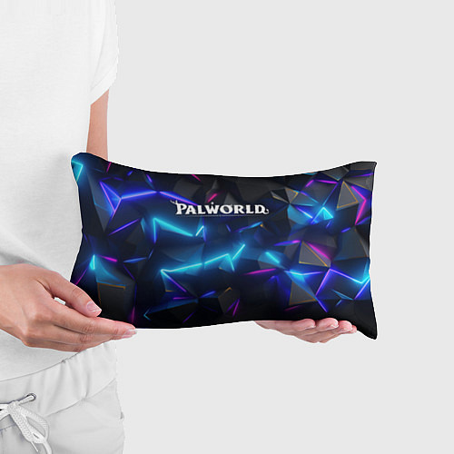 Подушка-антистресс Palworld логотип на ярких неоновых плитах / 3D-принт – фото 3