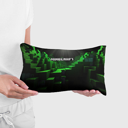 Подушка-антистресс Minecraft logo зеленые яркие плитки / 3D-принт – фото 3