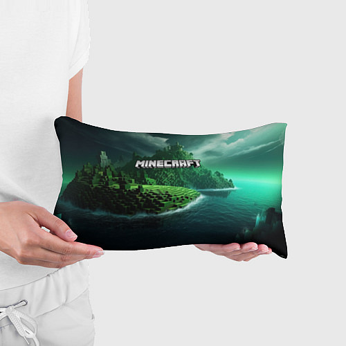 Подушка-антистресс Minecraft logo зеленый мир / 3D-принт – фото 3