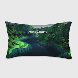 Подушка-антистресс Minecraft logo зеленые квадратные кубы, цвет: 3D-принт