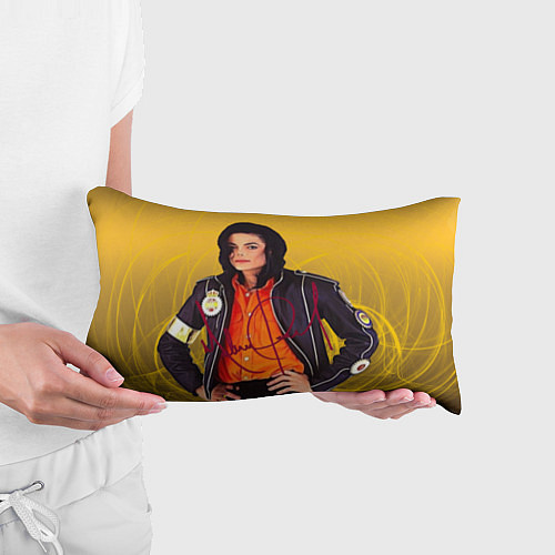 Подушка-антистресс Michael Jackson на золотом фоне с графикой / 3D-принт – фото 3