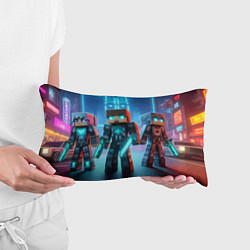 Подушка-антистресс Minecraft - ai art neon, цвет: 3D-принт — фото 2