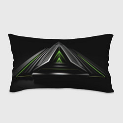 Подушка-антистресс Black green abstract nvidia style, цвет: 3D-принт