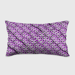 Подушка-антистресс Фиолетово-белый узор на чёрном фоне, цвет: 3D-принт