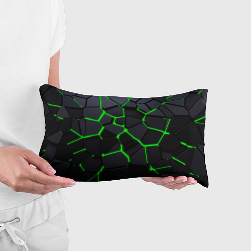 Подушка-антистресс Зеленые плиты киберпанк / 3D-принт – фото 3