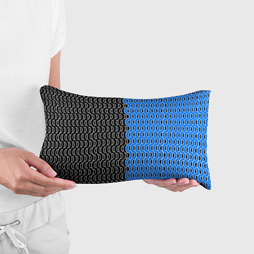 Подушка-антистресс Чёрно-синий паттерн с белой обводкой / 3D-принт – фото 3