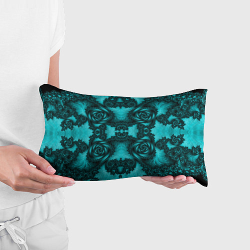 Подушка-антистресс Узорные бирюзовые фракталы / 3D-принт – фото 3