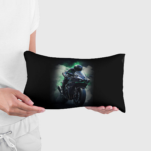 Подушка-антистресс Мотоциклист в дыму / 3D-принт – фото 3