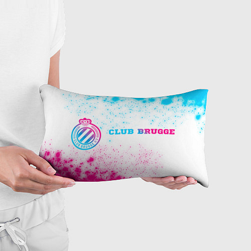 Подушка-антистресс Club Brugge neon gradient style по-горизонтали / 3D-принт – фото 3