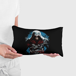 Подушка-антистресс Assassins creed темный синий фон, цвет: 3D-принт — фото 2