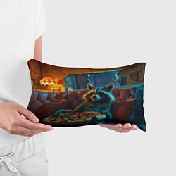 Подушка-антистресс Енот с пиццей на диване, цвет: 3D-принт — фото 2