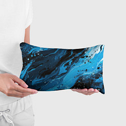 Подушка-антистресс Черно-синяя абстракция геометрическая, цвет: 3D-принт — фото 2