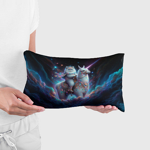 Подушка-антистресс Персидский кот верхом на альпаке / 3D-принт – фото 3