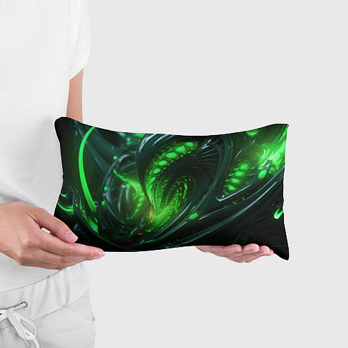 Подушка-антистресс Кислотная зеленая яркая неоновая абстракция / 3D-принт – фото 3