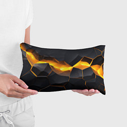Подушка-антистресс Разлом черных плит и оранжевая лава, цвет: 3D-принт — фото 2