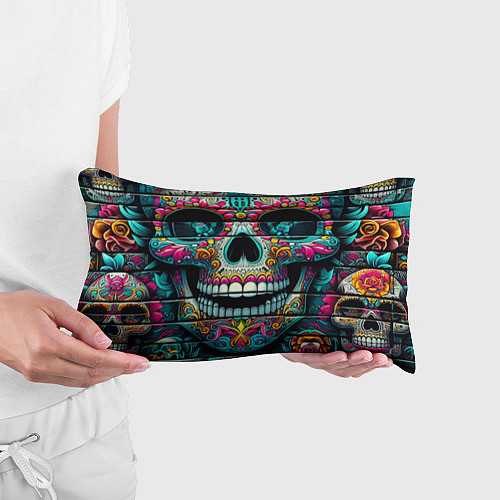 Подушка-антистресс Cool skull - graffiti ai art / 3D-принт – фото 3